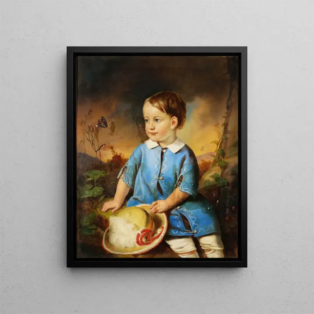 Gemälde Portrait eines Jungen mit Hut - Adam Brenner | Kunstdruck