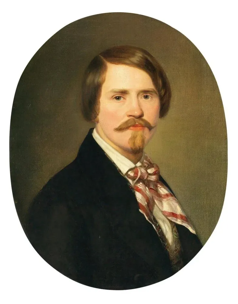 Gemälde Portrait eines Mannes - Anton Einsle | Kunstdruck