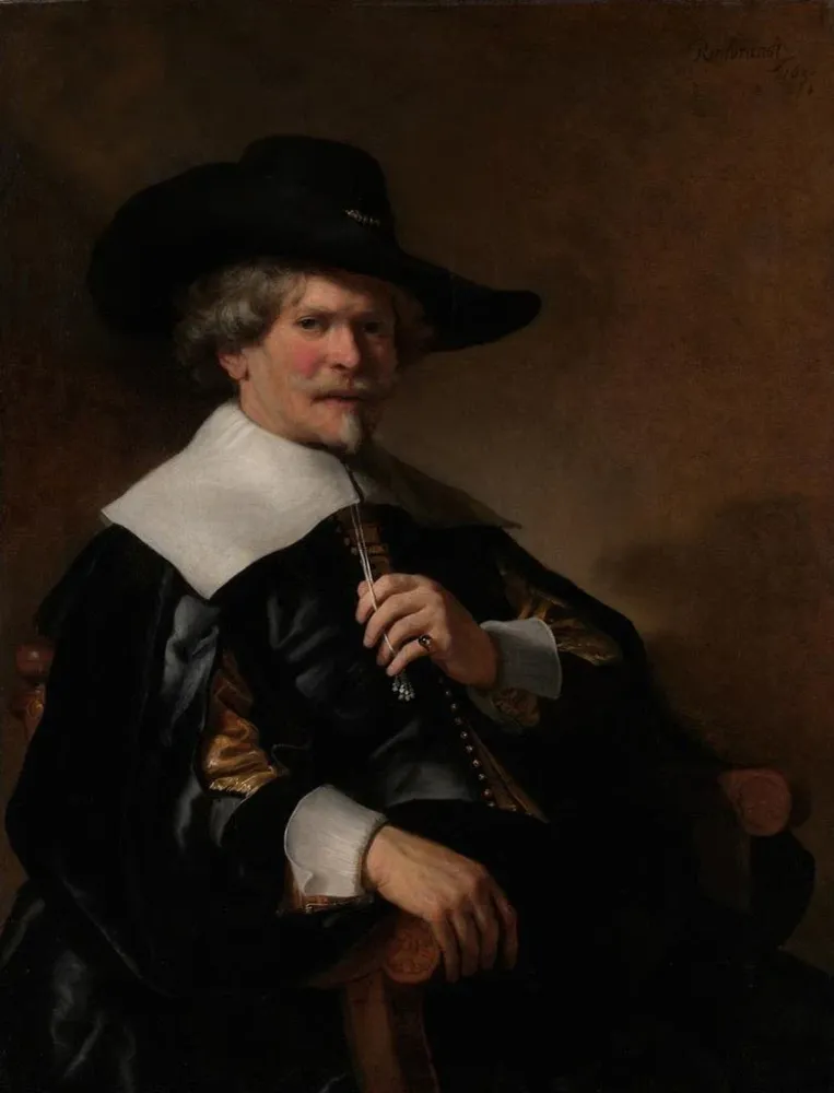 Gemälde Portrait eines Mannes, der einem Sessel sitzt - Anonym | Kunstdruck