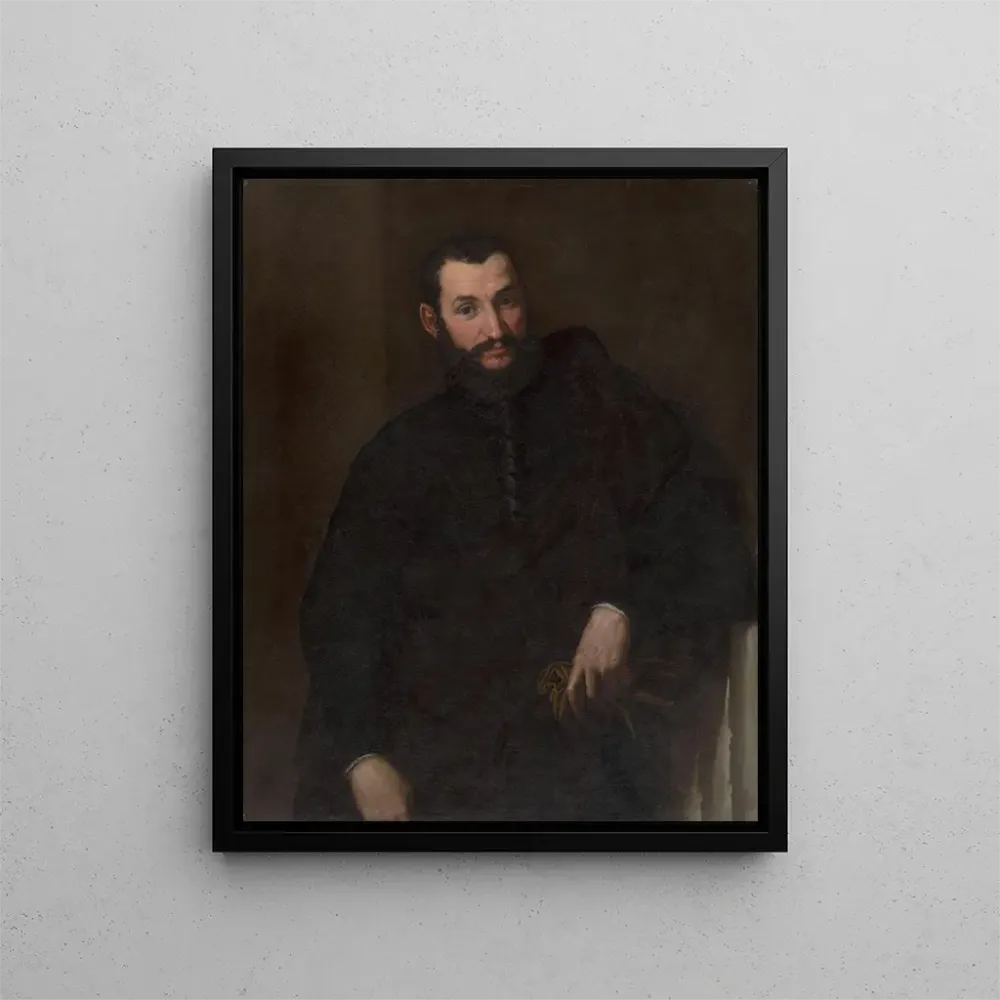 Gemälde Portrait eines Mannes mit einem Fragment einer antiken Säule - Anonym | Kunstdruck