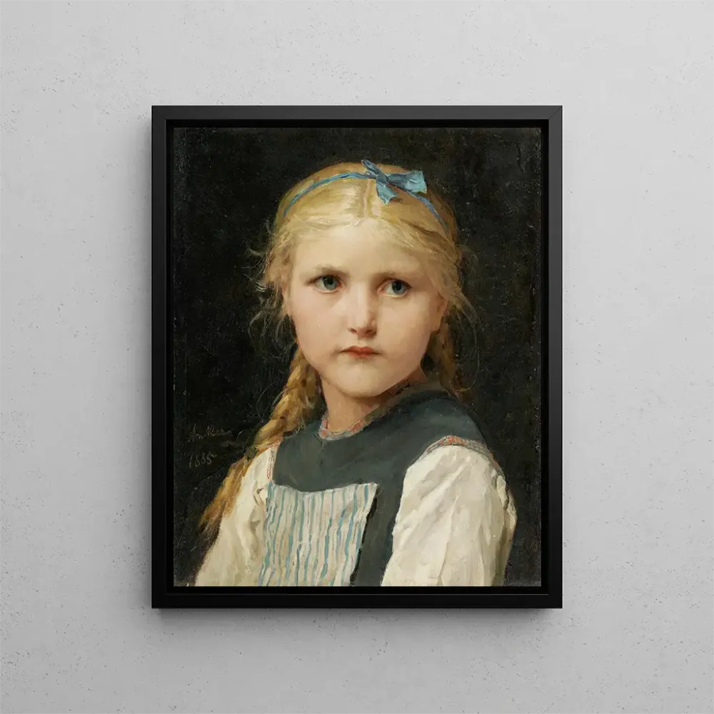 Gemälde Portrait eines Mädchens - Albert Anker | Kunstdruck