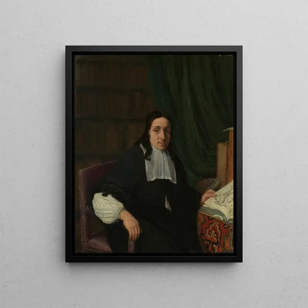 Gemälde Portrait eines Sammlers, vielleicht Constantijn Sennepart 1625-1703 - Adriaen van Ostade | Kunstdruck