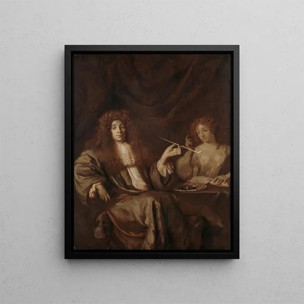 Gemälde Portrait von Hadriaan Beverland mit einer Prostituierten - Ary de Vois | Kunstdruck