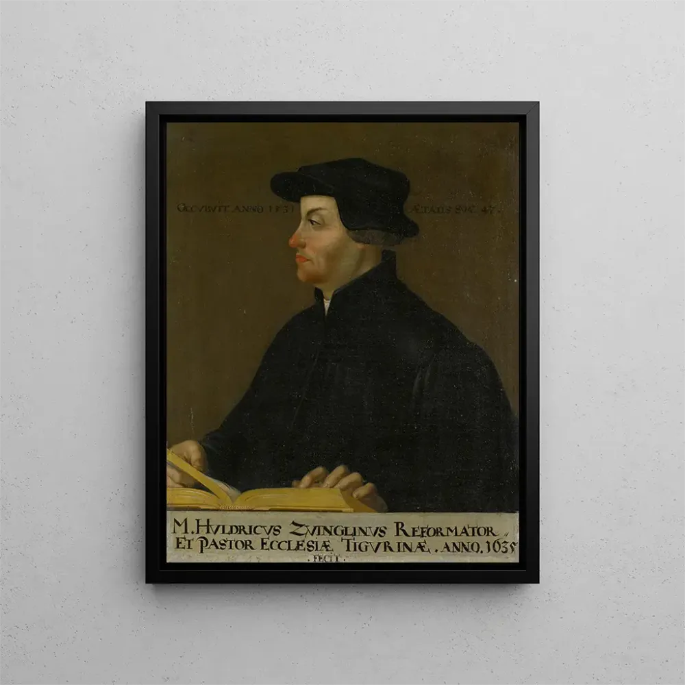 Gemälde Portrait von Huldrich Zwingli - Anonym | Kunstdruck