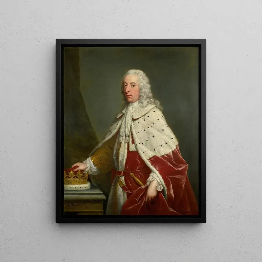 Gemälde Portrait von Robert Montagu, 6. Graf und 3. Herzog von Manchester, 1710-1762, Dreiviertelansicht, gekleidet die Ze...