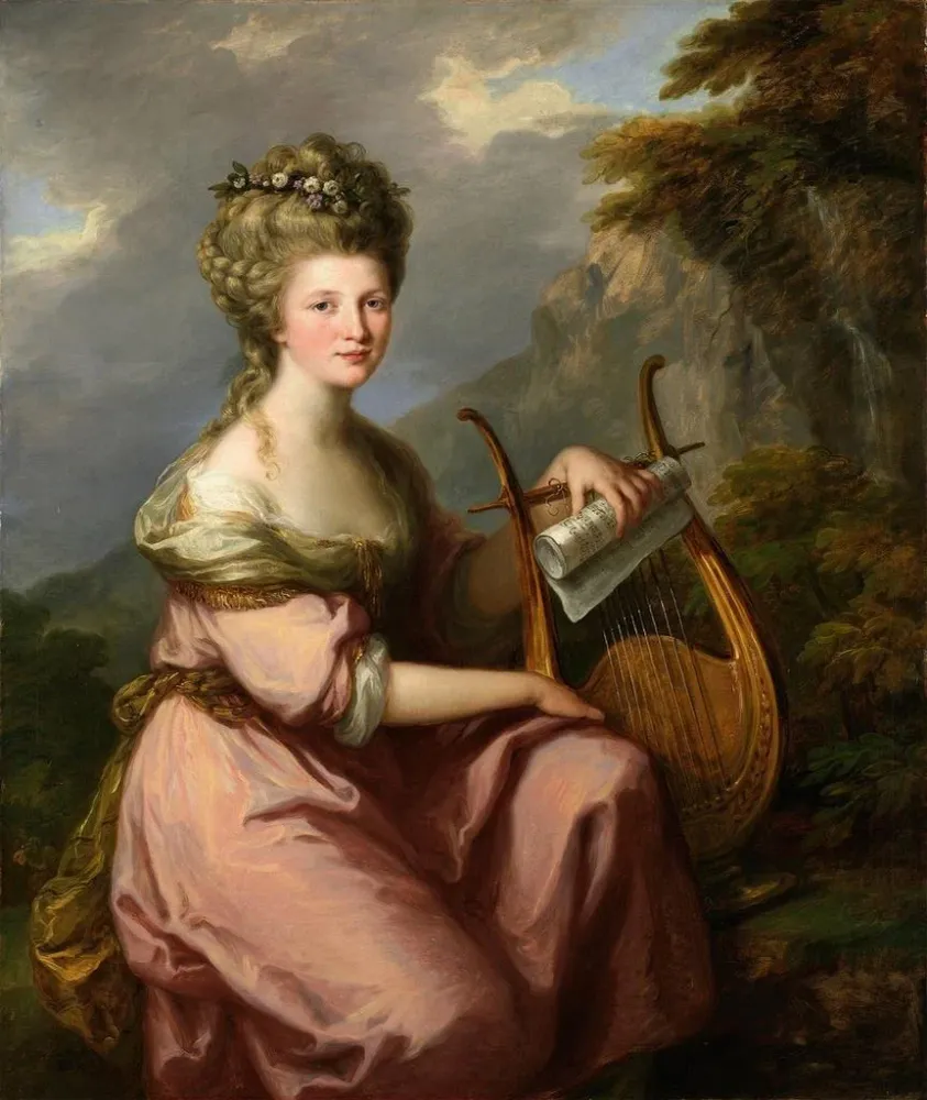 Gemälde Portrait von Sarah Harrop Frau Bates als Muse - Angelica Kauffman | Kunstdruck