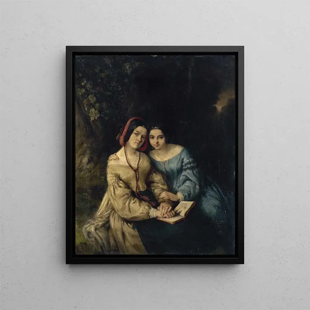 Gemälde Portraits von Héloïse und Anaïs Colin von ihnen selbst - Adolphe-Anaïs Colin | Kunstdruck