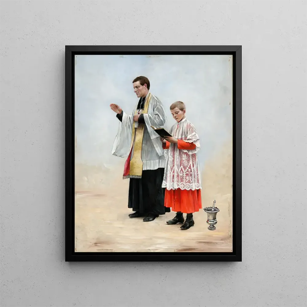 Gemälde Priester und Akolyth - August Hagborg | Kunstdruck