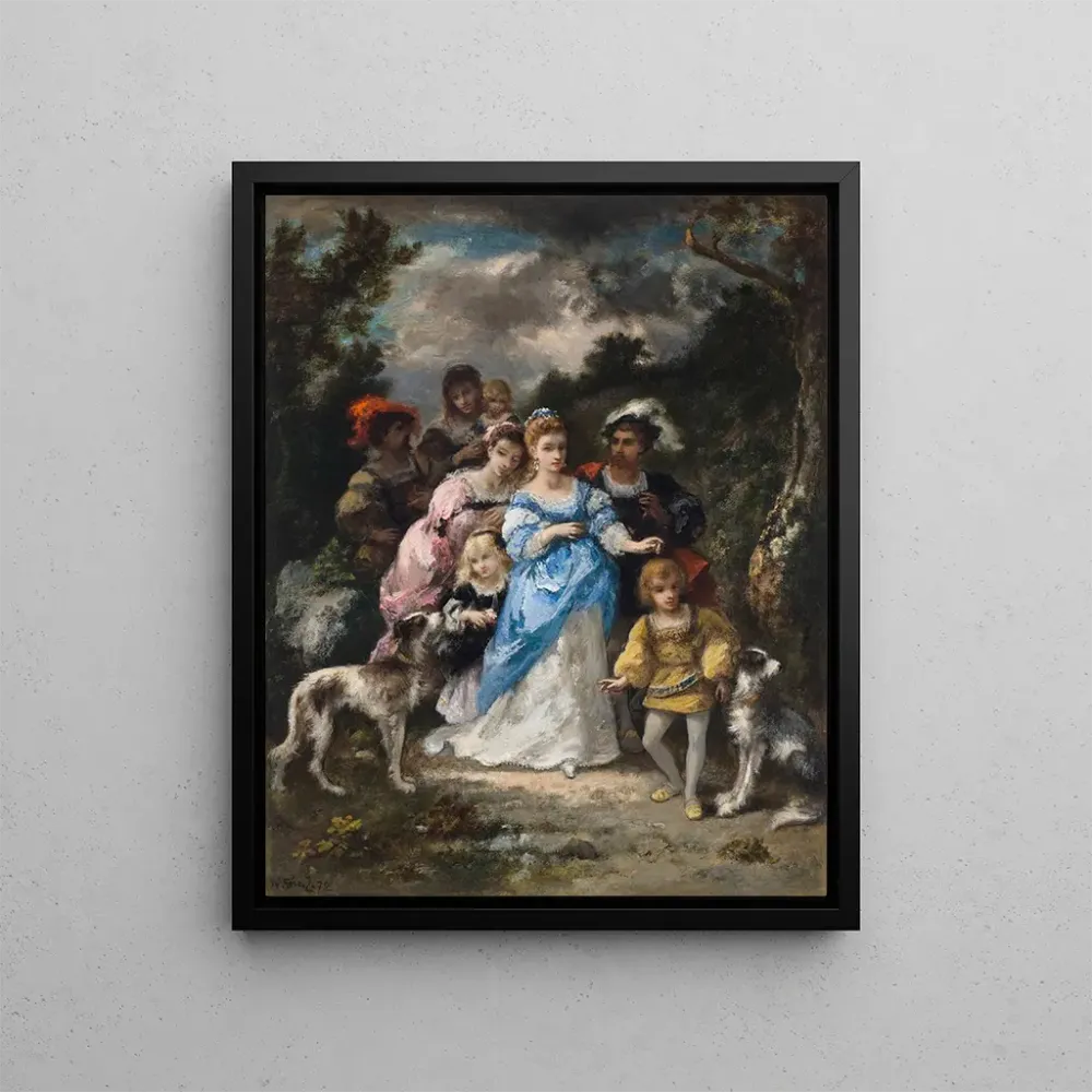 Gemälde Promenade blauer Robe - Narcisse - Virgile Diaz de la Peñ | Kunstdruck