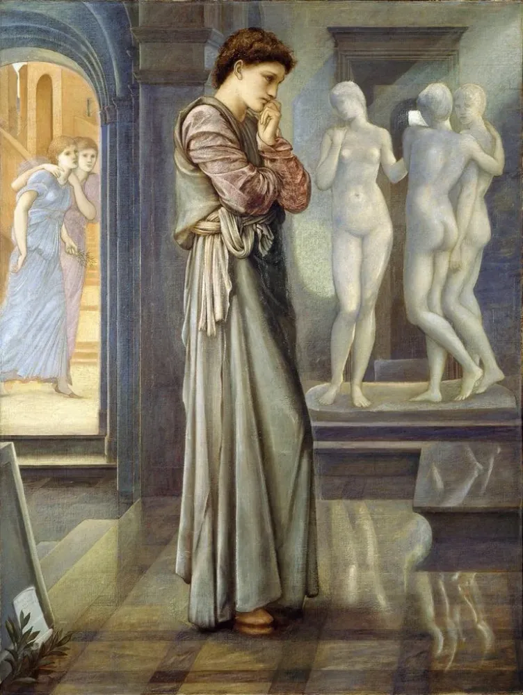 Gemälde Pygmalion et l’image, Le cœur désire - Sir Edward Coley Burne - Jones | Kunstdruck