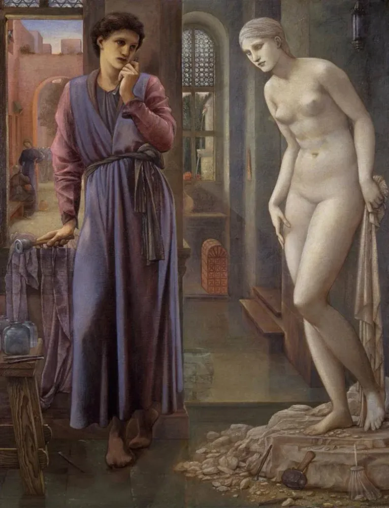 Gemälde Pygmalion et l’image, La main s’abstient - Sir Edward Coley Burne - Jones | Kunstdruck