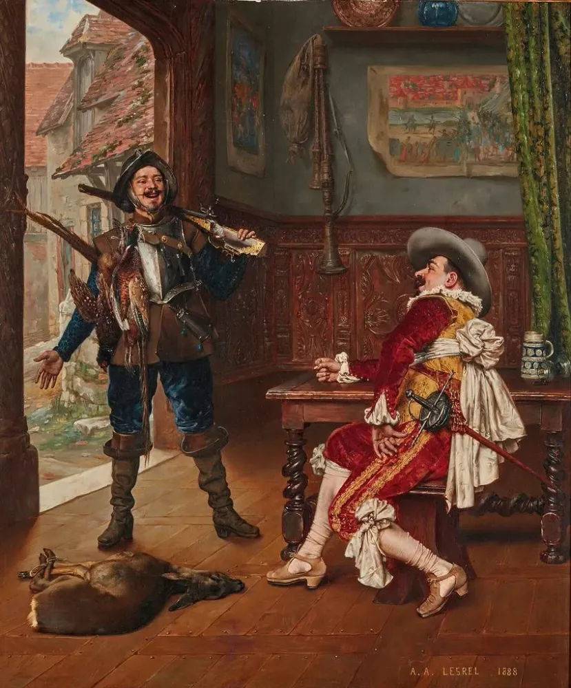 Gemälde Rückkehr der Jagd - Adolphe Alexandre Lesrel | Kunstdruck