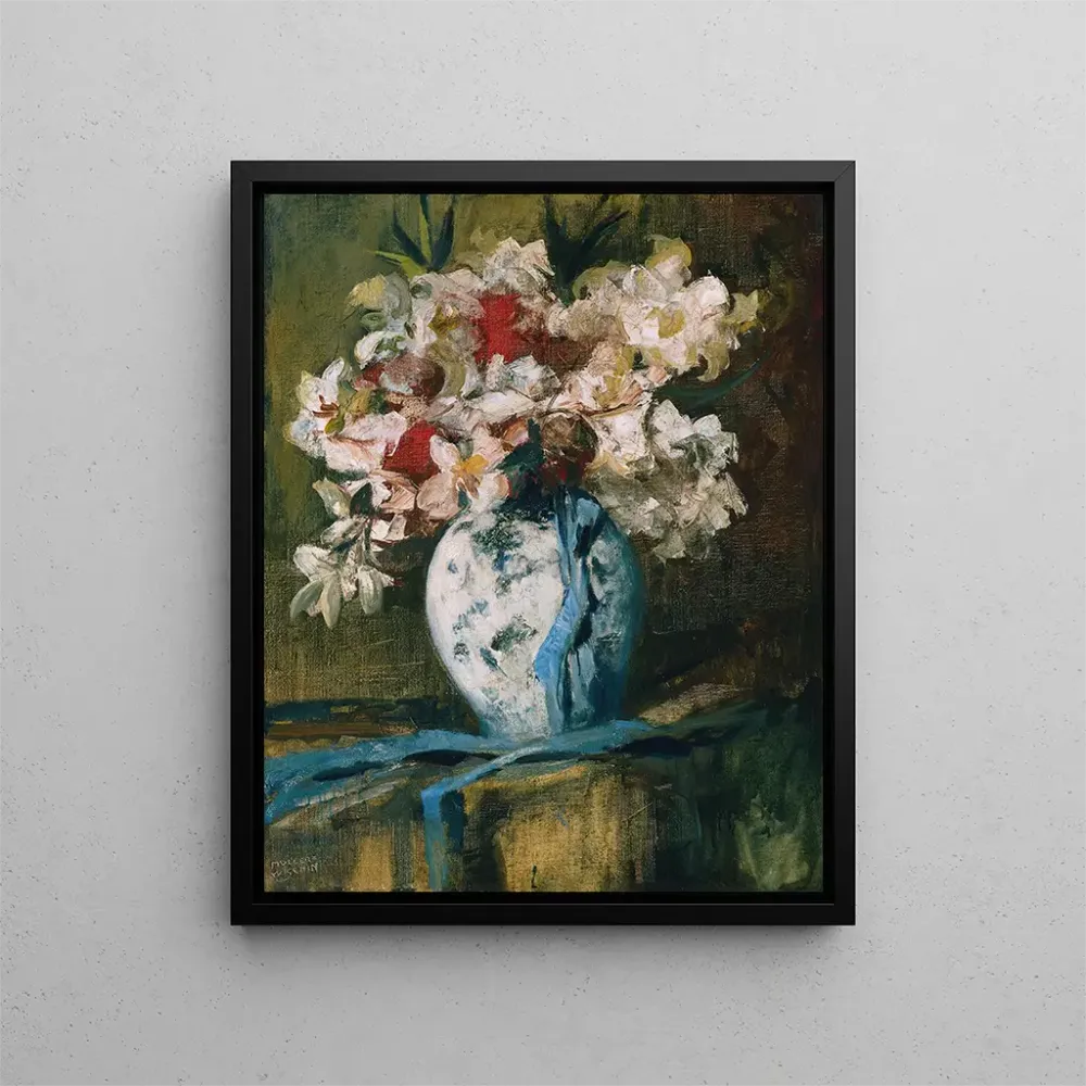 Gemälde Rosen aus Stroh einer weißen Vase - Anton Müller-Wischin | Kunstdruck