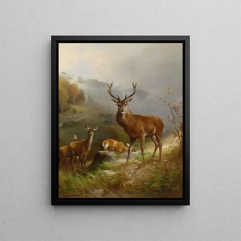 Gemälde Rotwild - Anton Schmitz | Kunstdruck