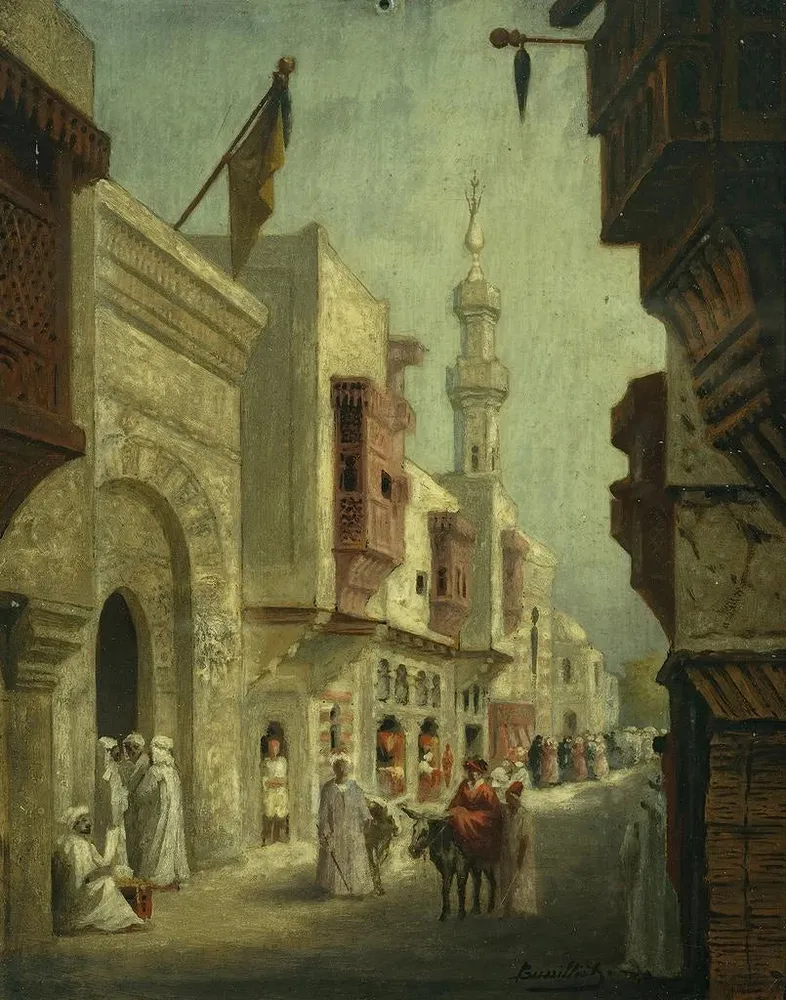 Gemälde La Rue du Caire auf der Weltausstellung 1889 - C Bussilliet