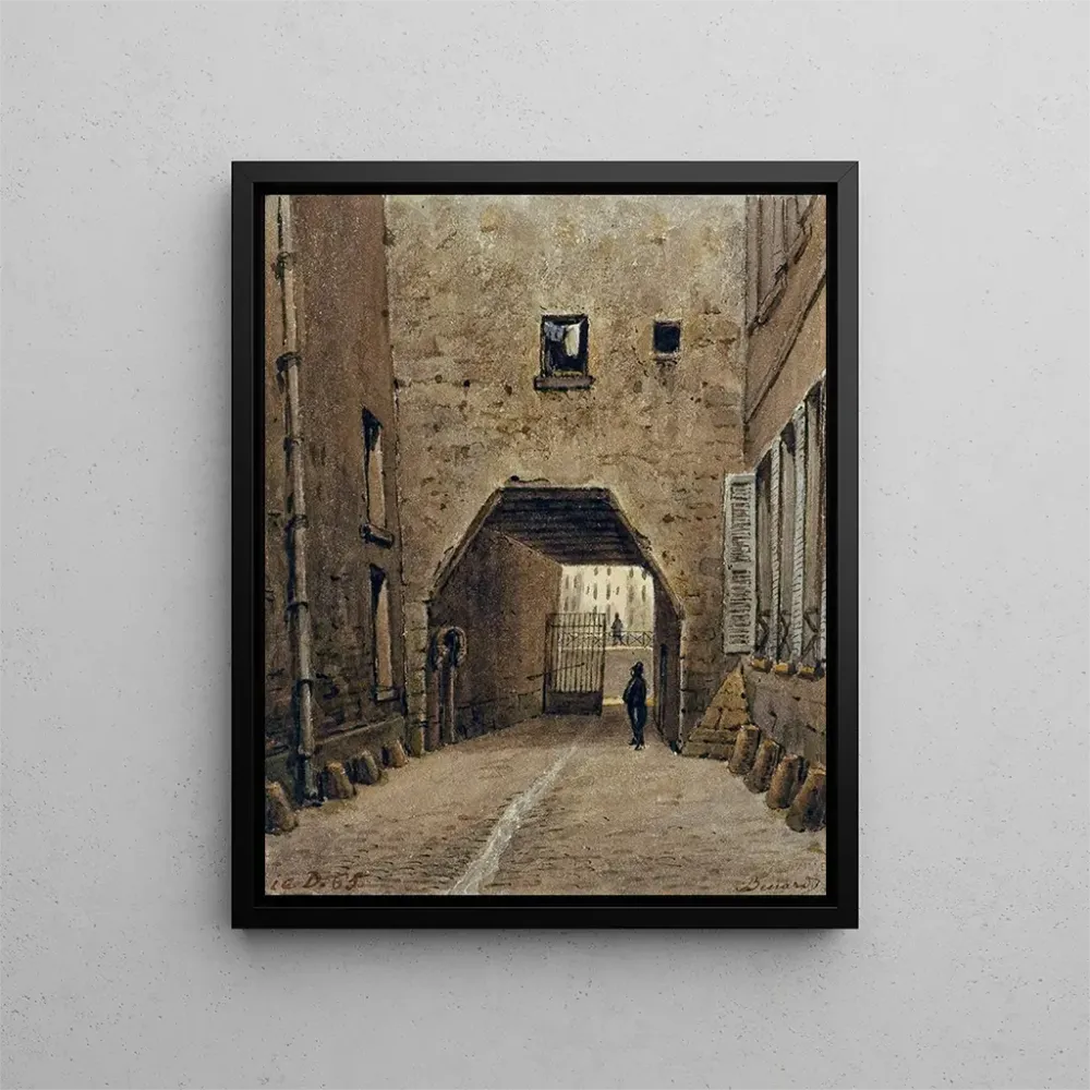 Gemälde Rue des Chantres zwischen dem Quai aux Fleurs und der Rue Chanoinesse - Auguste Sébastien Bénard | Kunstdruck