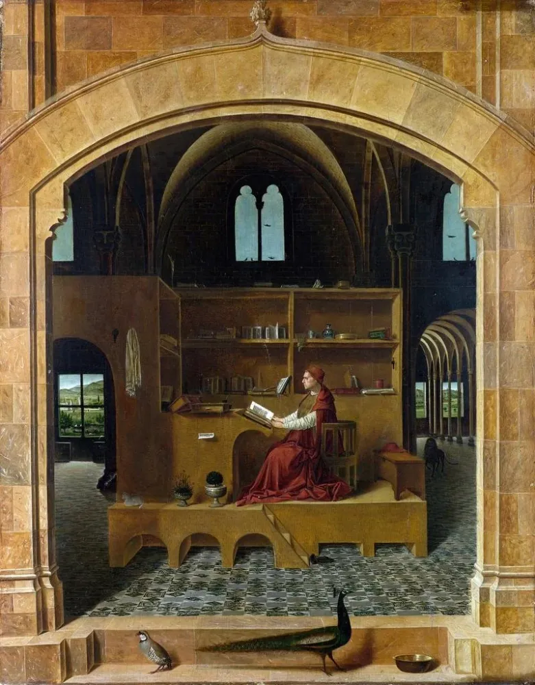 Gemälde Saint Jérôme dans son bureau - Antonello da Messina | Kunstdruck