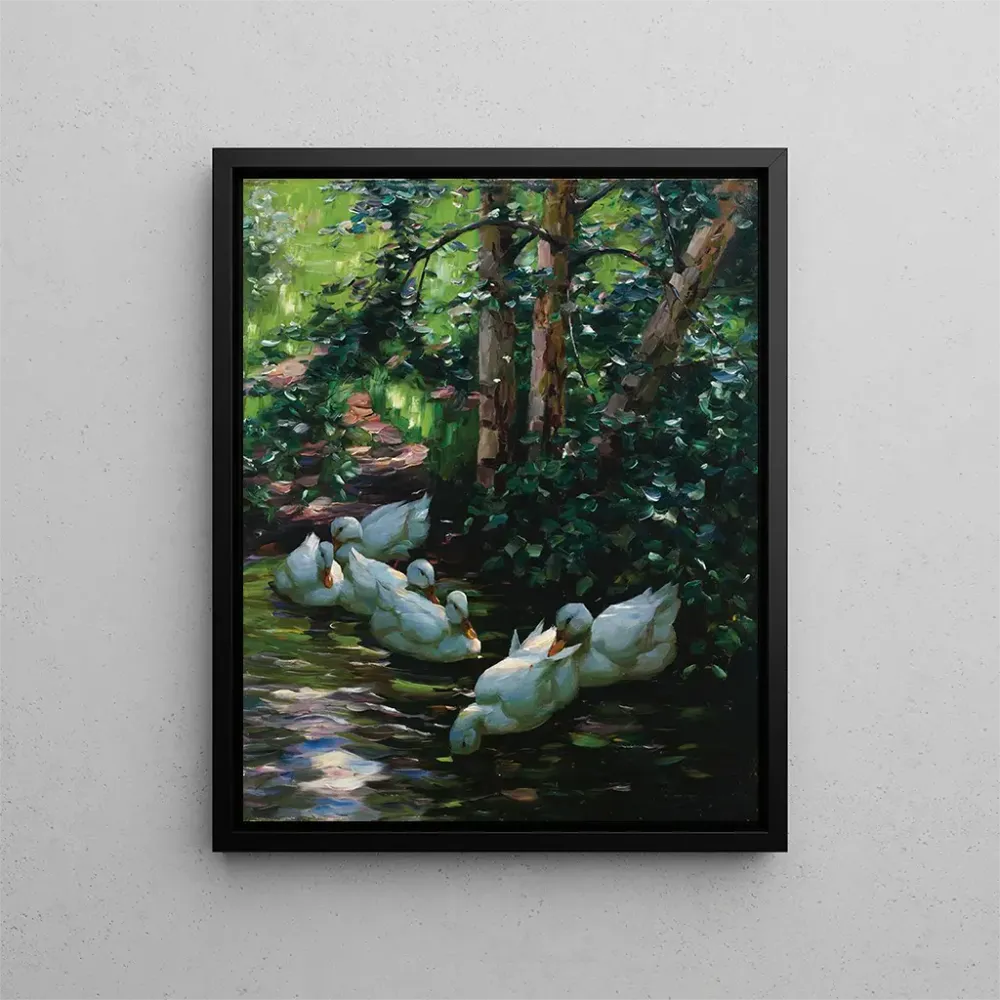 Gemälde Sechs Enten im Wasser - Alexander Koester | Kunstdruck