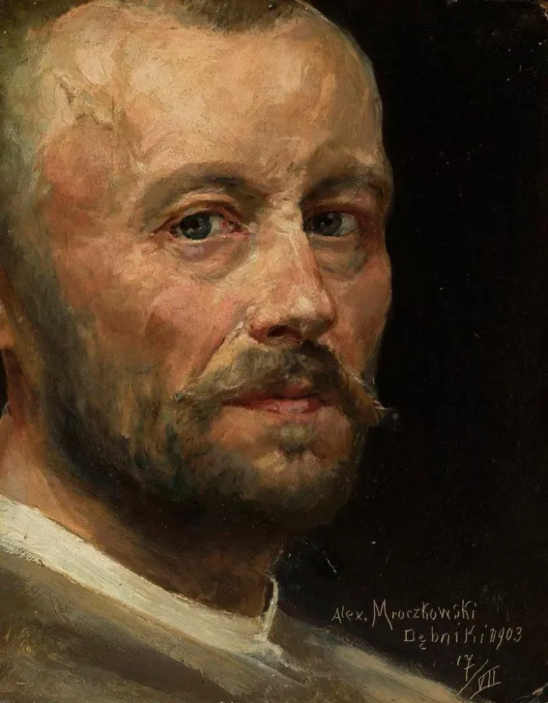 Gemälde Selbstporträt - Aleksander Mroczkowski | Kunstdruck