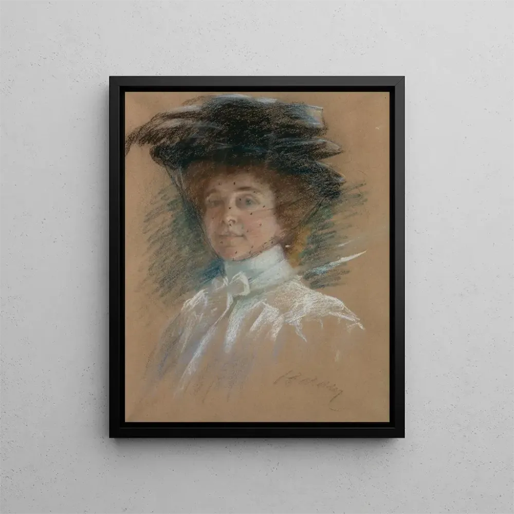 Gemälde Selbstporträt mit Hut und Schleier - Alice Pike Barney | Kunstdruck