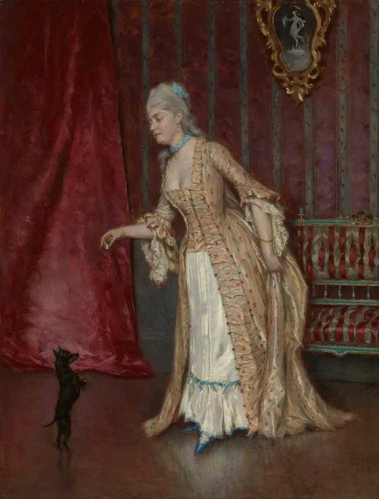 Gemälde stehende Frau - Alfred Stevens | Kunstdruck