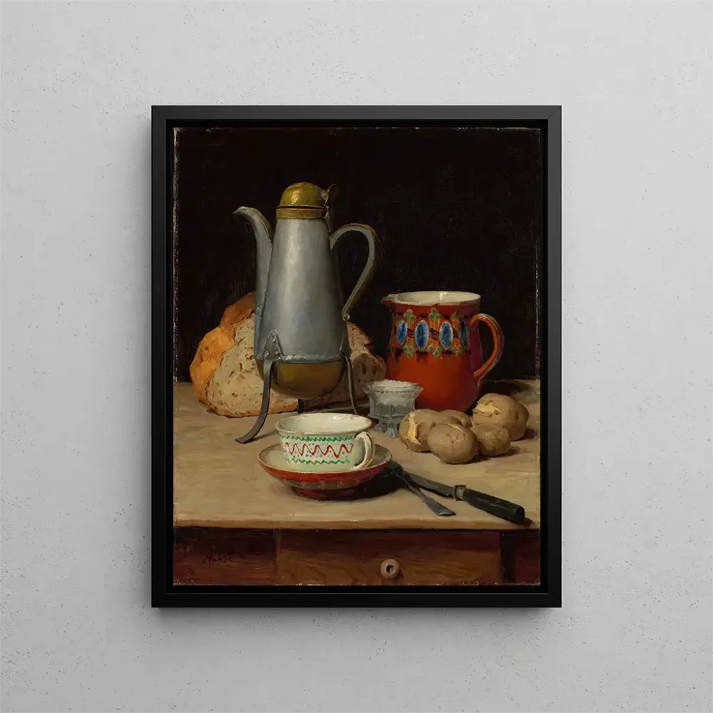 Gemälde Stillleben Kaffee und Kartoffeln - Albert Anker | Kunstdruck