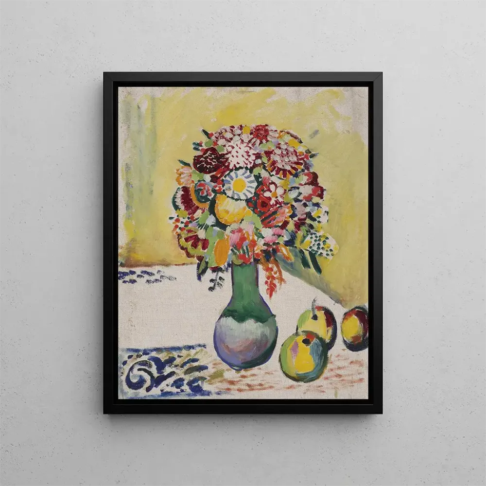 Gemälde Stillleben mit Blumen und den drei Äpfeln - August Macke