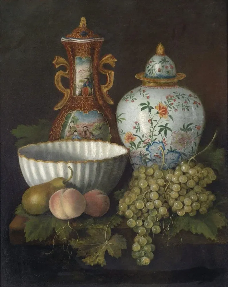 Gemälde Stillleben mit Früchten und Ornamenten - Anonym | Kunstdruck