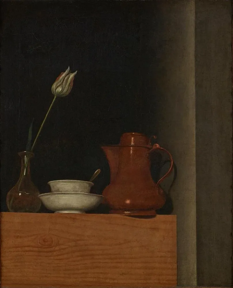 Gemälde Stillleben mit Krug und Tulpe - Anna Maria Punz | Kunstdruck