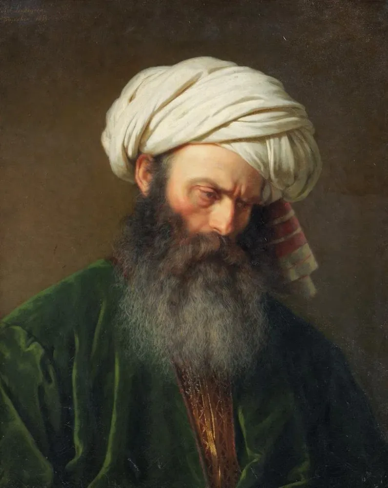 Gemälde Studie eines Mannes türkischer Kleidung - Amalia Lindegren