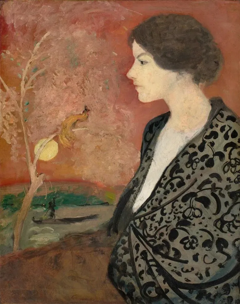 Gemälde Studie eines Porträts von Elisabeth Gerhardt - August Macke | Kunstdruck