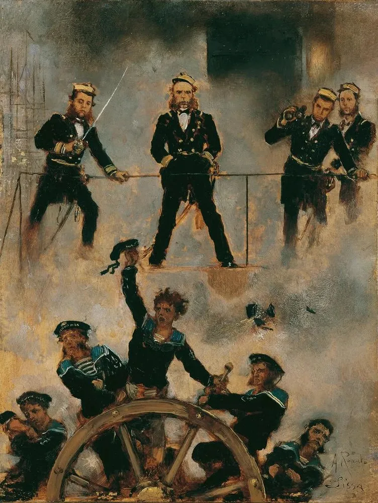 Gemälde Tegetthoff bei der Schlacht von Lissa II - Anton Romako | Kunstdruck