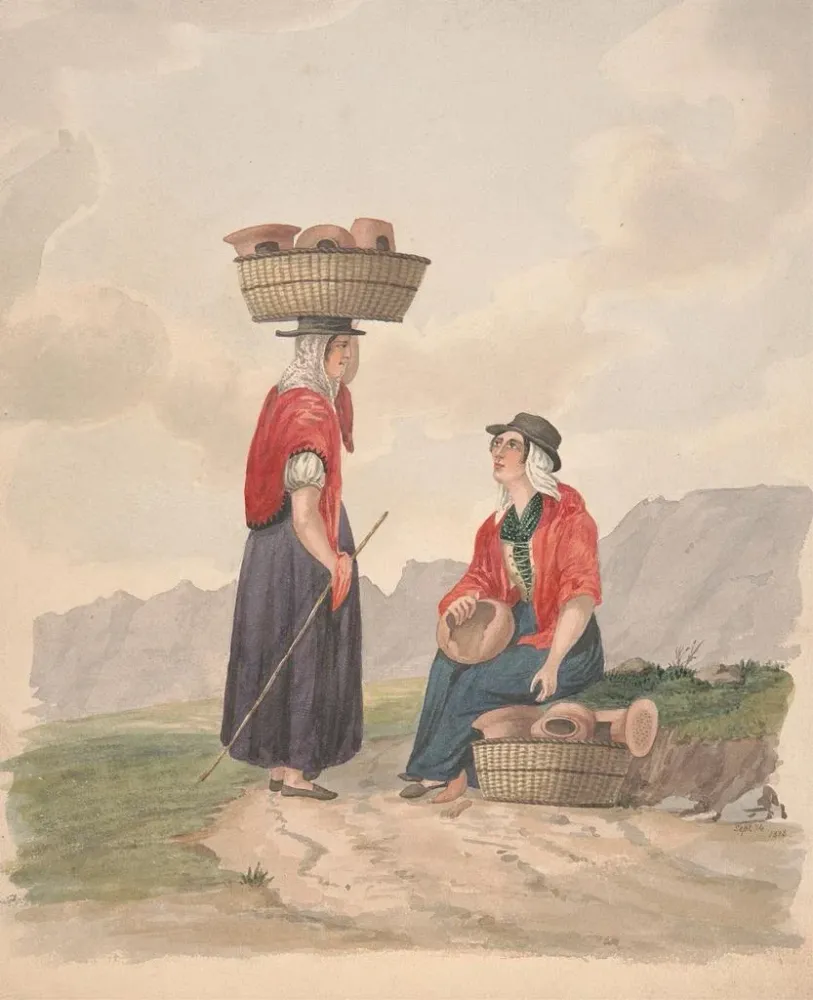 Gemälde Tenerife Frauen von Candelaria - Alfred Diston