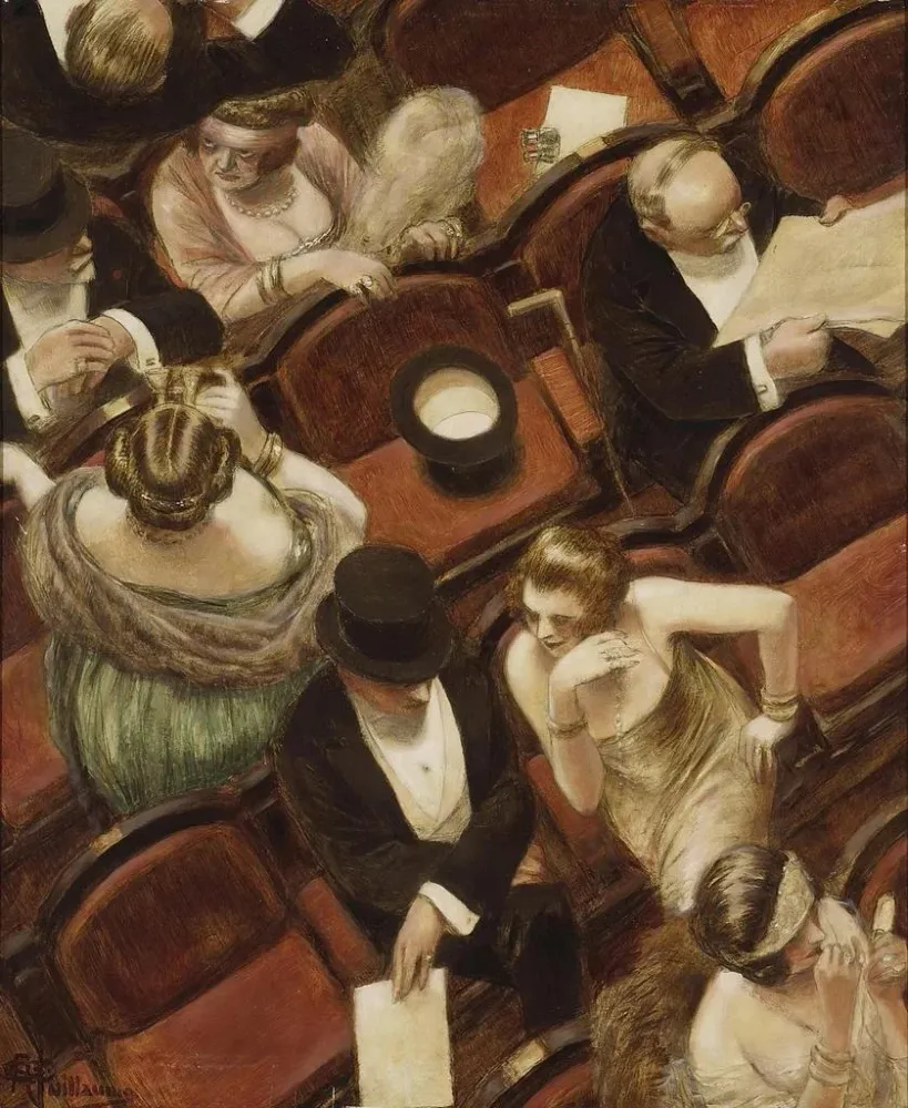 Gemälde Am Theater - Albert Guillaume | Kunstdruck