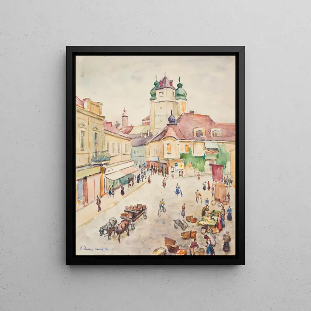 Gemälde Trenczyn, Ansicht eines Stadtfragments - Ivan Ivanec | Kunstdruck