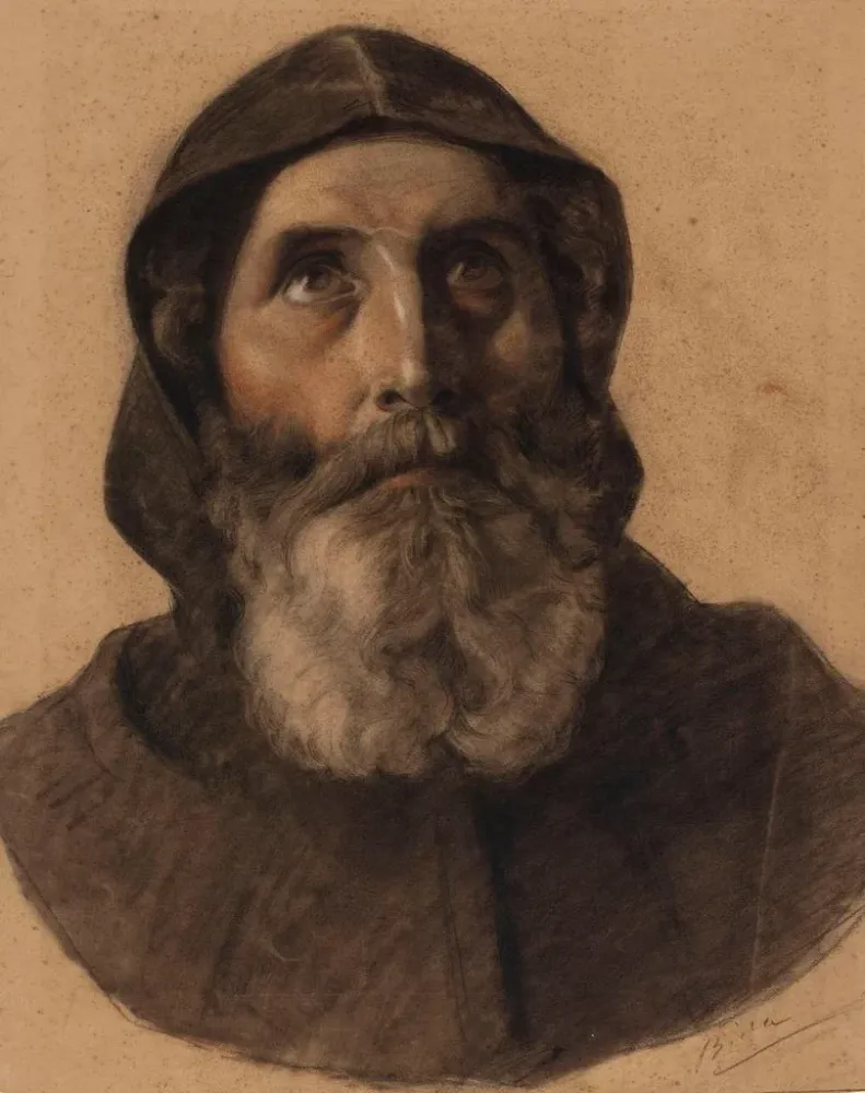 Gemälde Tête de moine barbu - Alexandre Bida | Kunstdruck