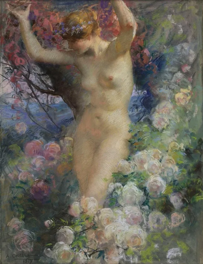 Gemälde Unter den Rosen - Antoine Calbet | Kunstdruck