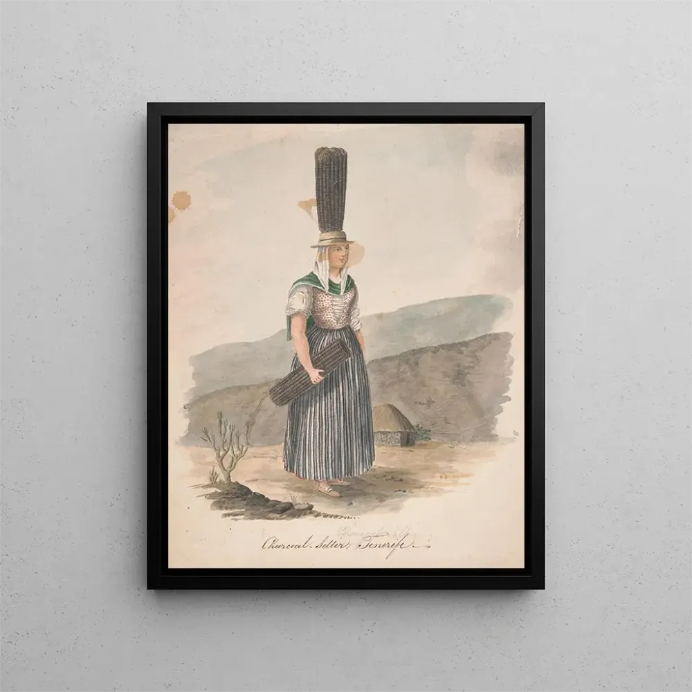 Gemälde Verkäufer von Holzkohle auf Teneriffa (Konflikt des Falls) - Alfred Diston