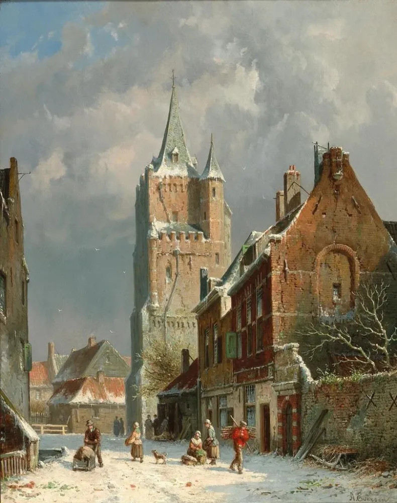 Gemälde Im Voldersgracht Delft - Adrianus Eversen | Kunstdruck