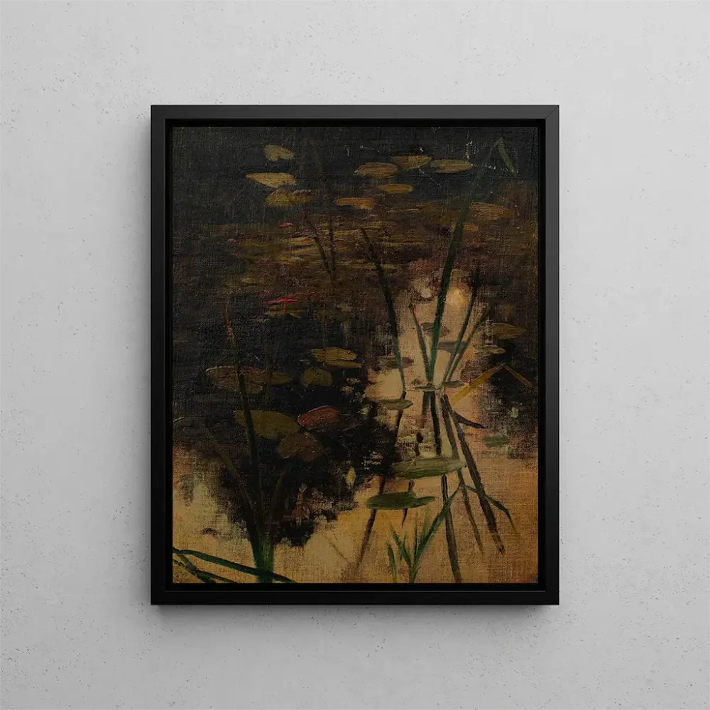 Gemälde Wasserstand eines Teiches mit Pflanzen - Adolf Ditscheiner | Kunstdruck
