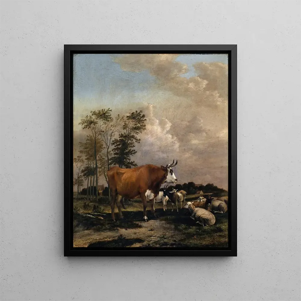 Gemälde Weide mit braunem Stier - Albert Jansz Klomp | Kunstdruck