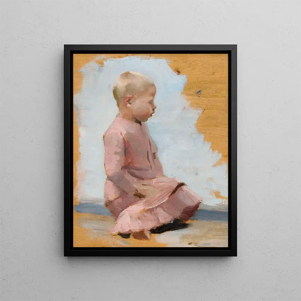 Gemälde Wiederholung des Kindes im roten Kleid für Samstagabend Hamar - Albert Edelfelt | Kunstdruck