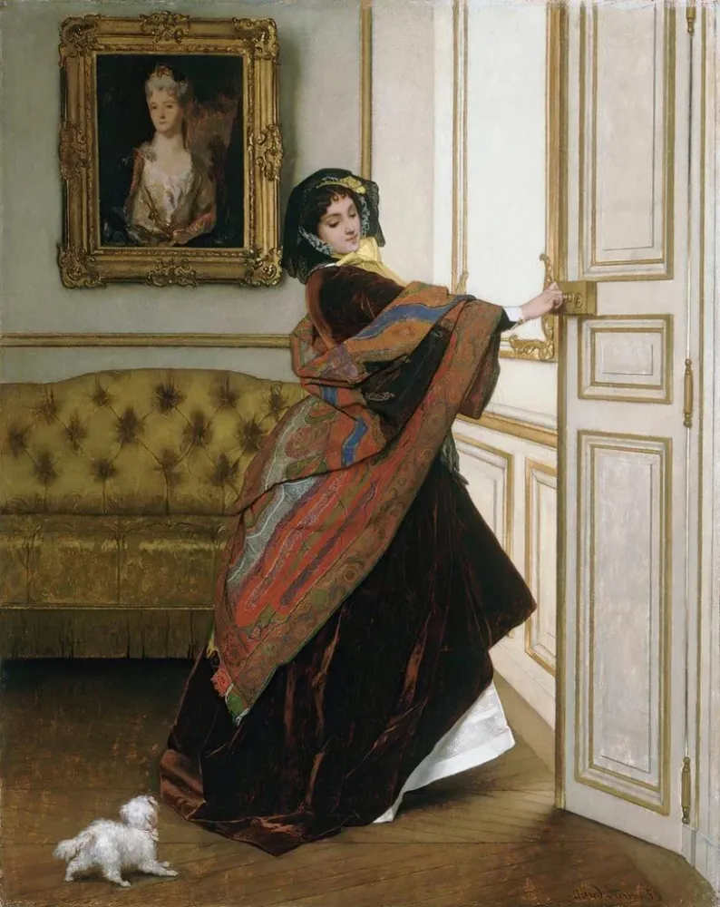 Gemälde Willst du mit mir ausgehen, Fido - Alfred Stevens | Kunstdruck