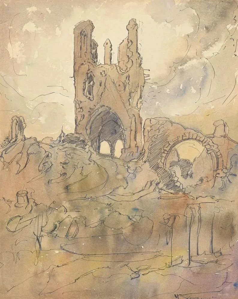 Gemälde Ypres erinnert sich - Alfred Ost | Kunstdruck