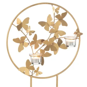 Goldener Schmetterlings Teelichthalter