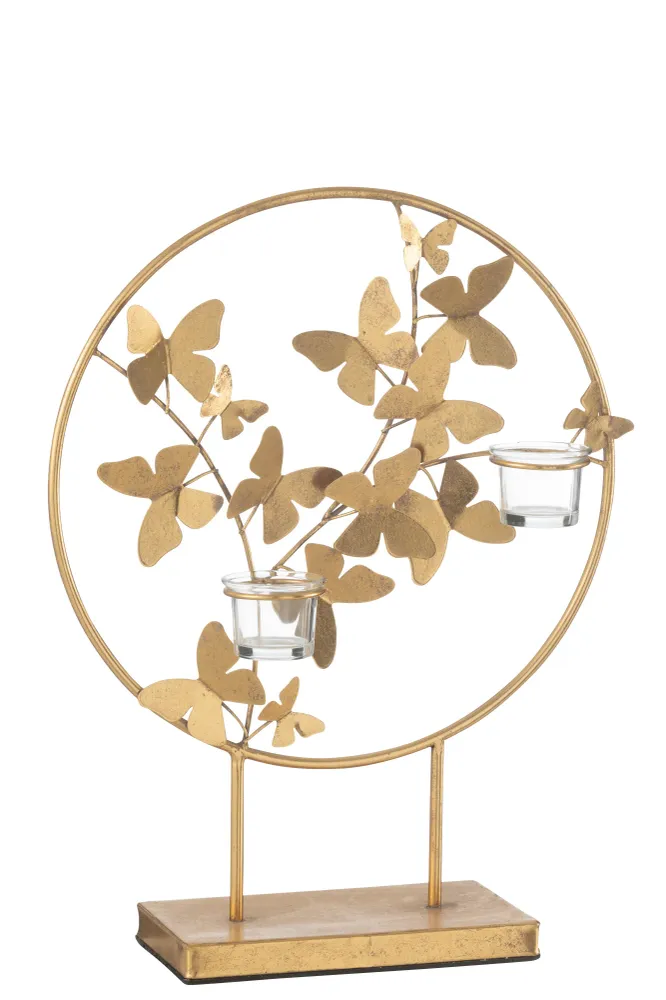 Goldener Schmetterlings Teelichthalter