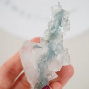 Grüner Chalcedon mit Apophylite Stab - aus Indien RARE
