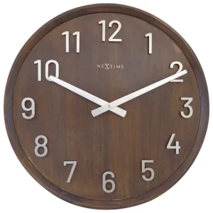 Große Wanduhr – 50 cm – Stille Uhr – Walnussholz – NeXtime „Precious“