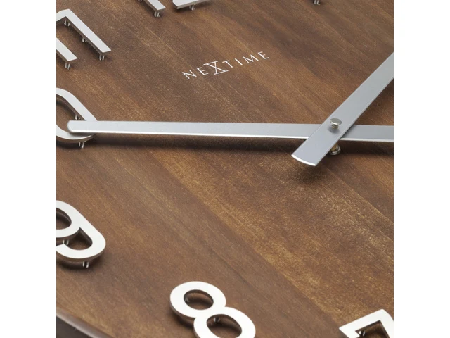 Große Wanduhr – 50 cm – Stille Uhr – Walnussholz – NeXtime „Precious“