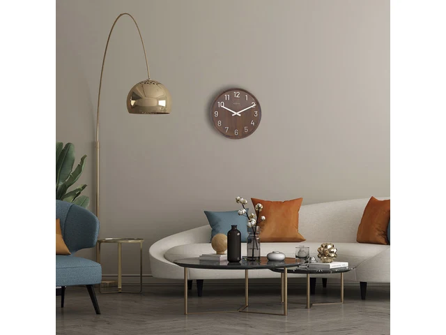 Große Wanduhr – 50 cm – Stille Uhr – Walnussholz – NeXtime „Precious“